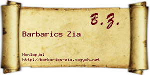 Barbarics Zia névjegykártya